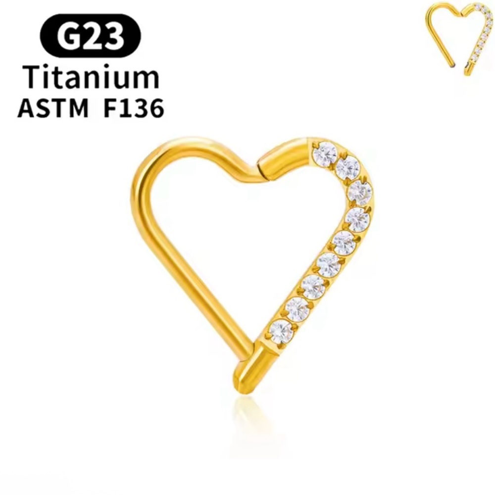 Titanium CZ 16 Gauge Hinged Segment Ear Tragus Cartilage Helix Piercing